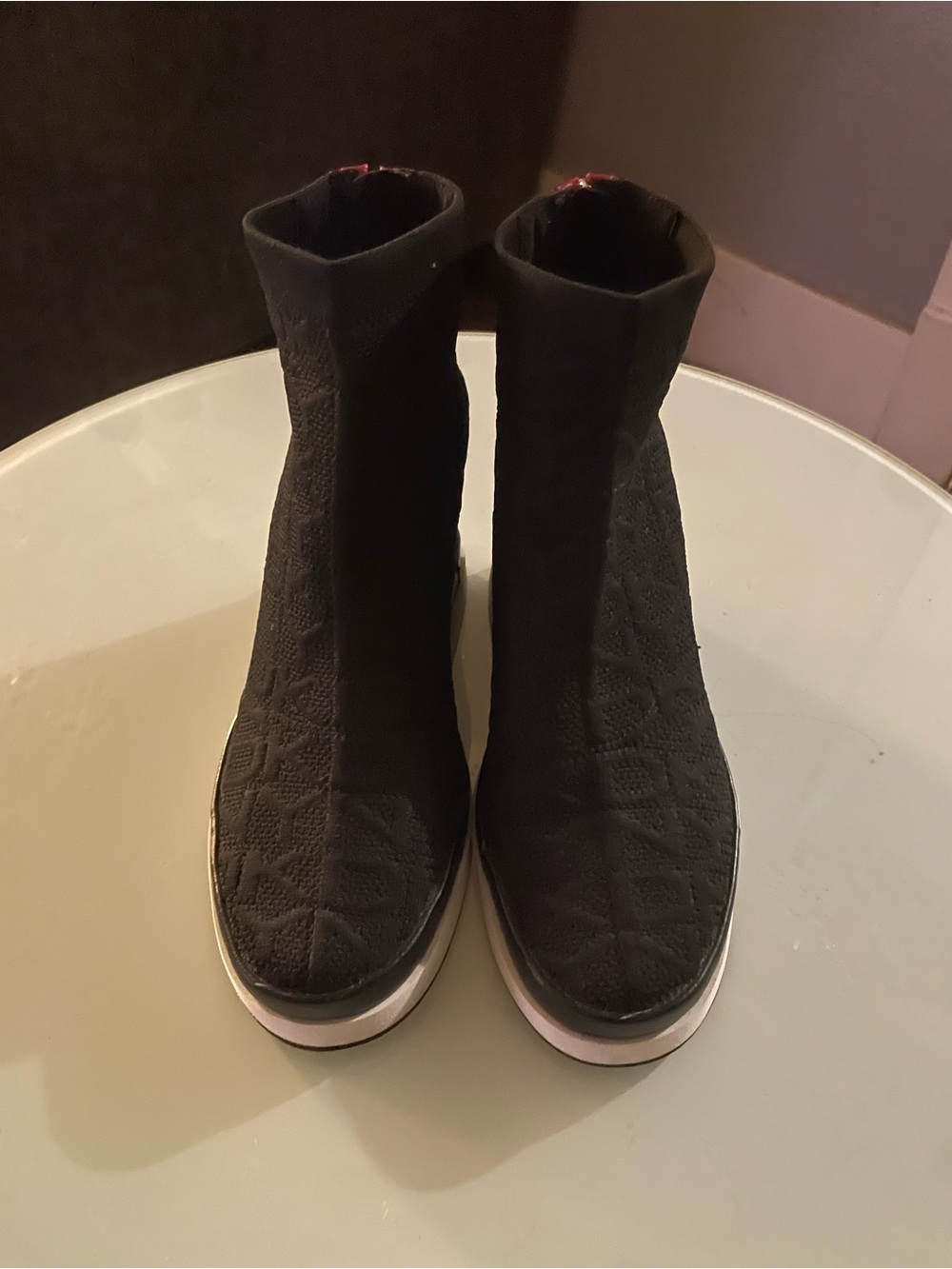 DKNY hidden wedge bootie